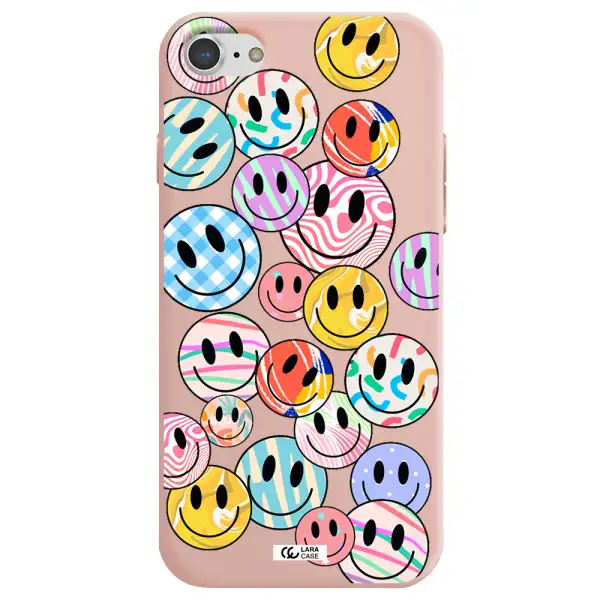 Colorful Smile Apple iPhone 7 Silicone pastel pink Case