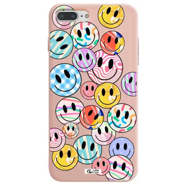 Colorful Smile Apple iPhone 8 plus Silicone pastel pink Case
