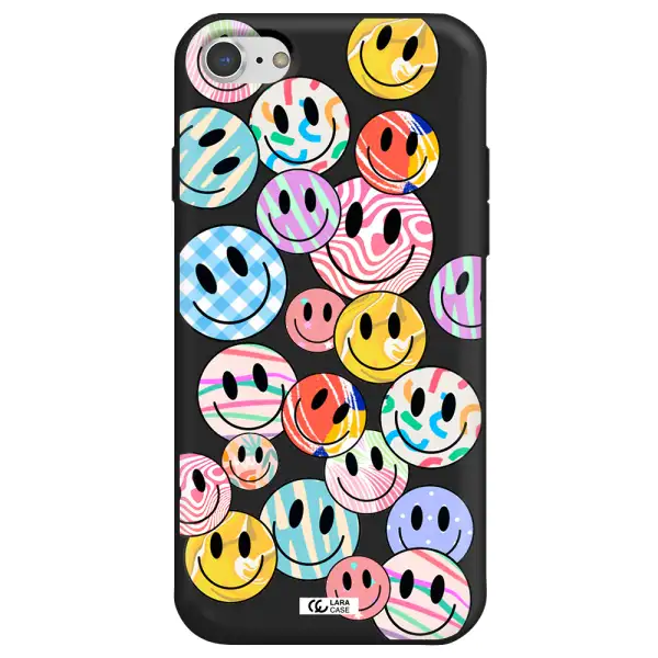 Colorful Smile Apple iPhone 8 Silicone black Case