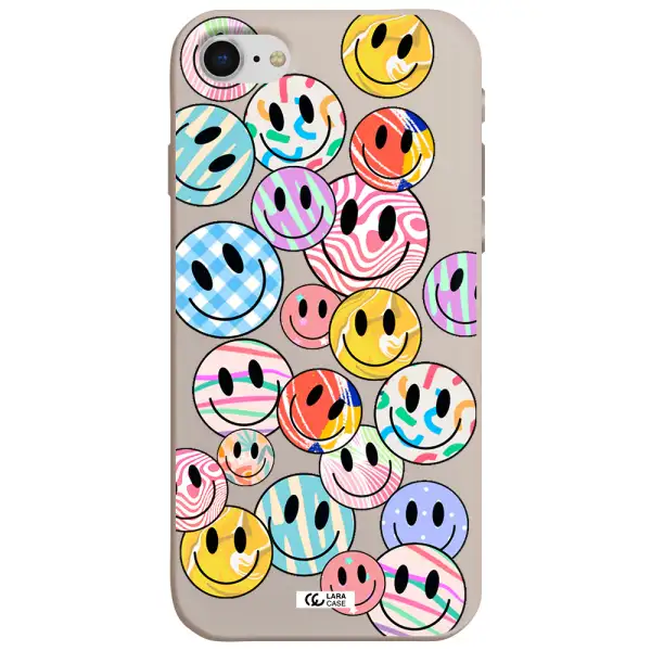 Colorful Smile Apple iPhone se 2020 Silicone Stone Case