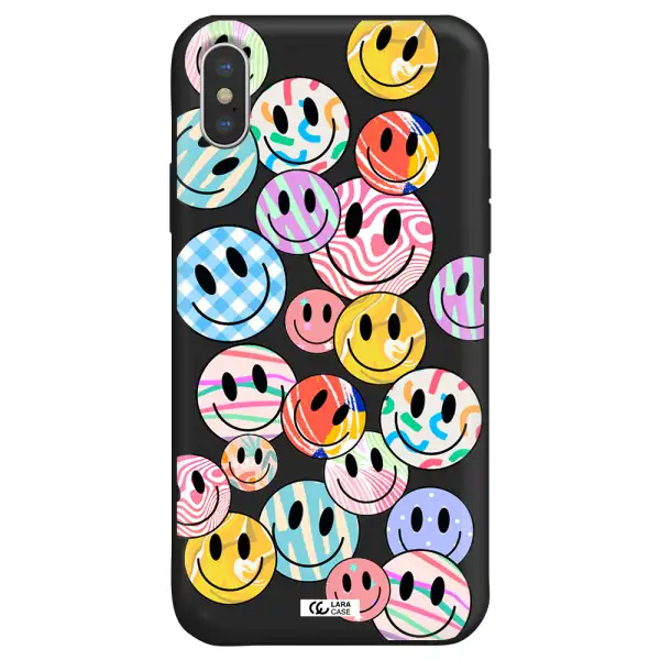 Colorful Smile Apple iPhone X Silicone black Case