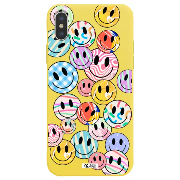 Colorful Smile Apple iPhone X Silicone canary yellow Case