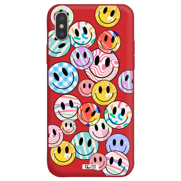 Colorful Smile Apple iPhone X Silicone Imperial Red Case
