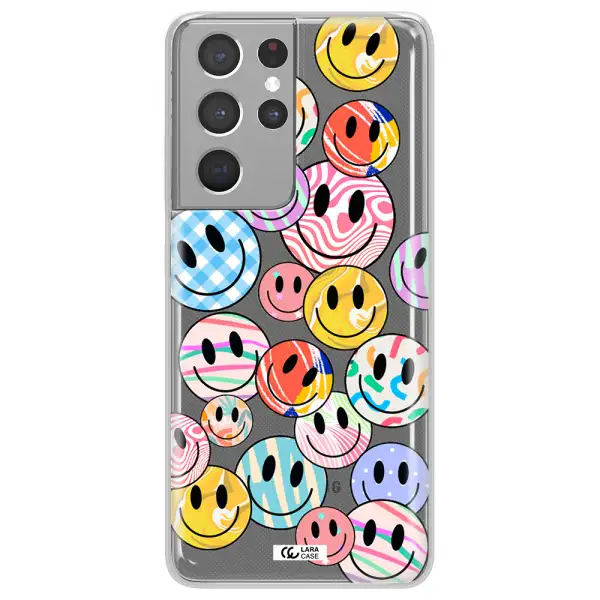 Colorful Smile Samsung S21 Ultra Clear TPU Case