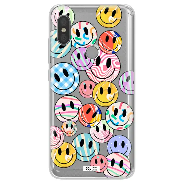 Colorful Smile Xiaomi Redmi Note 6 Pro Clear TPU Case