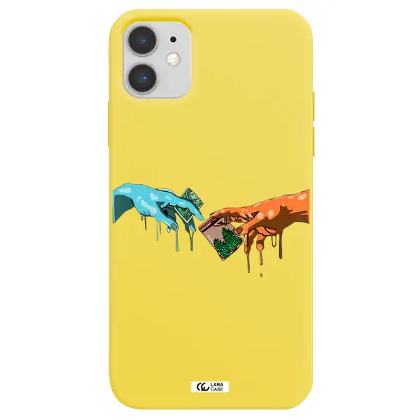Pass The Weed Apple iPhone 11 Silicone canary yellow Case
