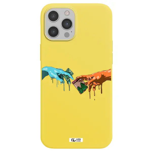 Pass The Weed Apple iPhone 12 pro Silicone canary yellow Case