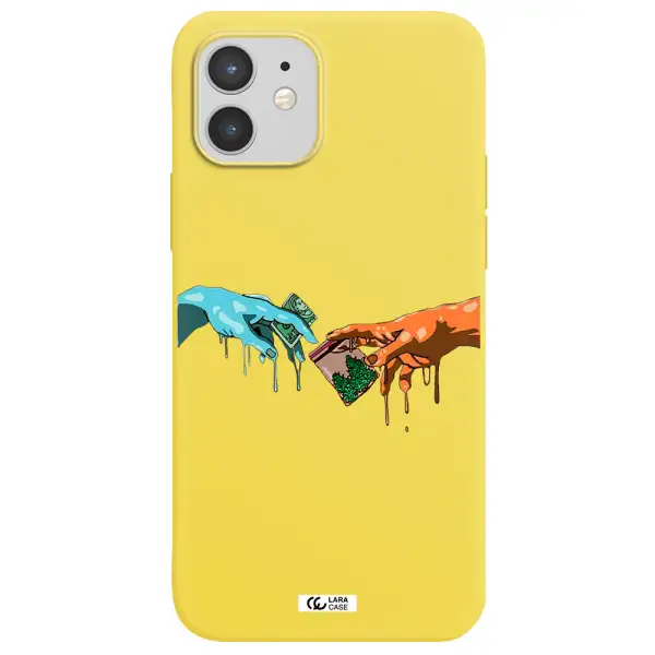 Pass The Weed Apple iPhone 12 Silicone canary yellow Case