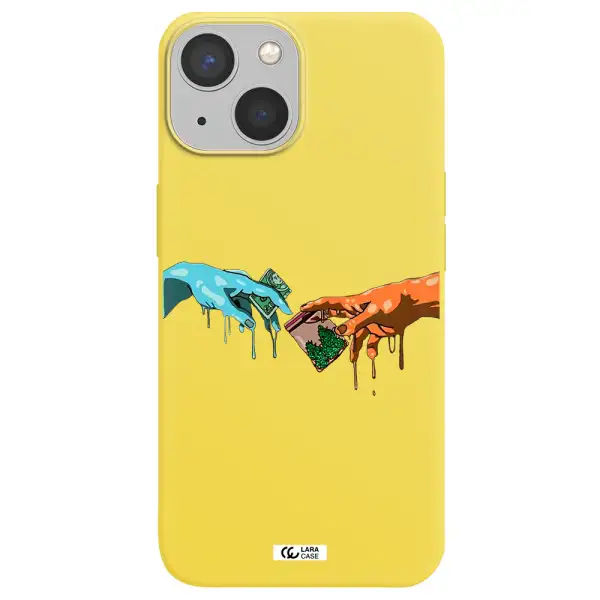 Pass The Weed Apple iPhone 13 Silicone canary yellow Case