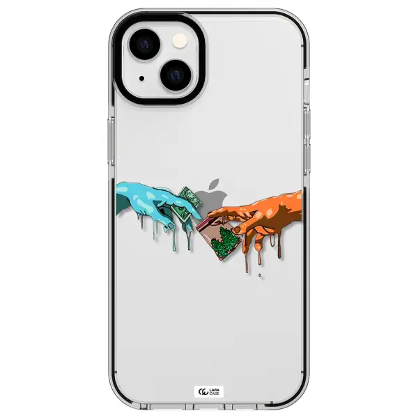 Pass The Weed Apple iPhone 14 plus impact black border Case