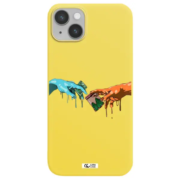 Pass The Weed Apple iPhone 14 Silicone canary yellow Case