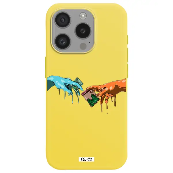 Pass The Weed Apple Iphone 15 Pro Silicone Canary Yellow Case