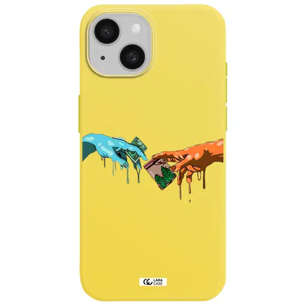 Pass The Weed Apple iPhone 15 Silicone canary yellow Case