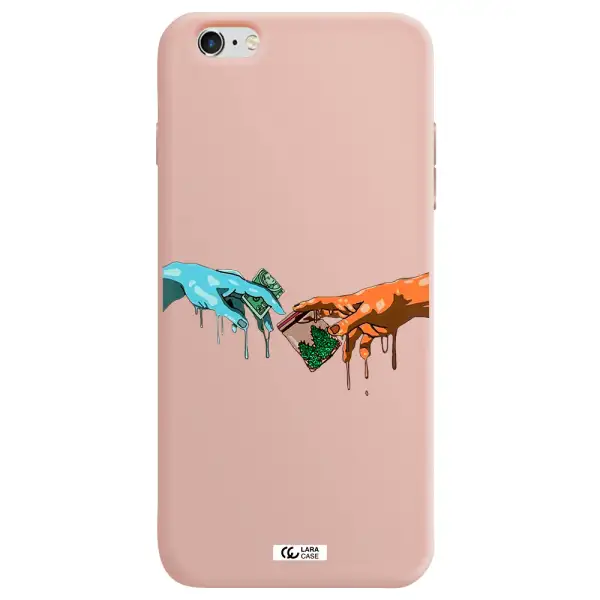 Pass The Weed Apple iPhone 6 plus Silicone pastel pink Case