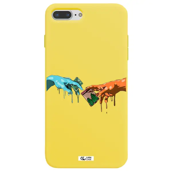 Pass The Weed Apple iPhone 7 plus Silicone canary yellow Case