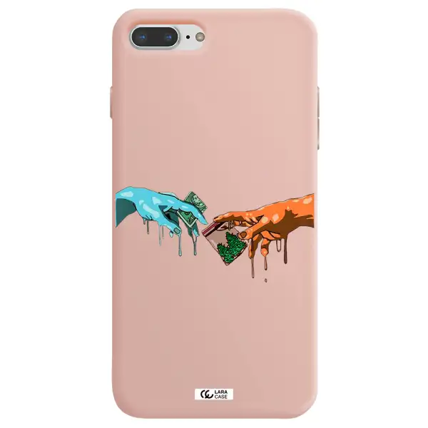 Pass The Weed Apple iPhone 8 plus Silicone pastel pink Case