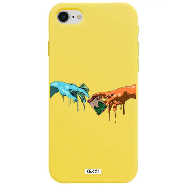 Pass The Weed Apple iPhone se 2020 Silicone canary yellow Case