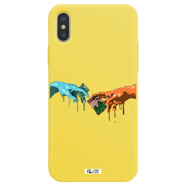 Pass The Weed Apple iPhone XS Silicone canary yellow Case