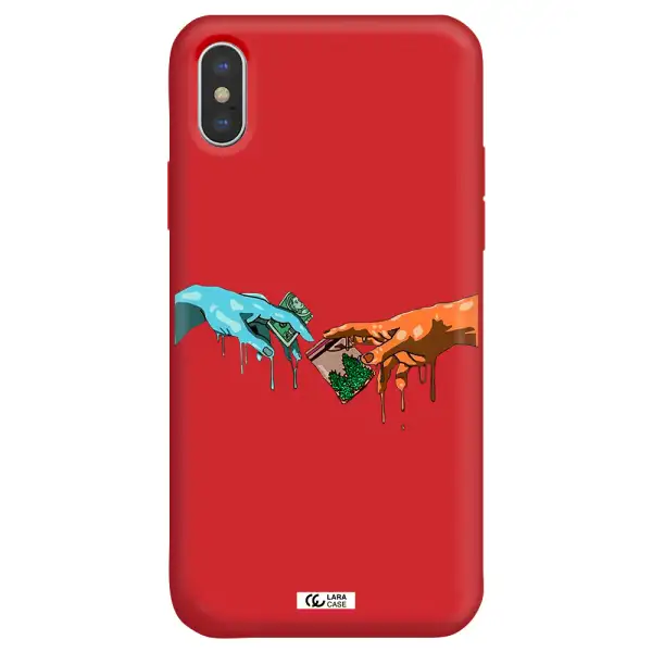 Pass The Weed Apple iPhone XS Silicone Imperial Red Case
