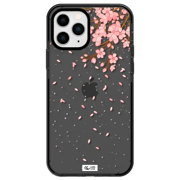 Sakura Fall Apple iPhone 11 pro max impact Smoke Black Case