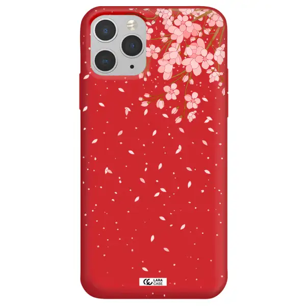 Sakura Fall Apple iPhone 11 pro Silicone Imperial Red Case