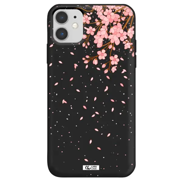 Sakura Fall Apple iPhone 11 Silicone black Case