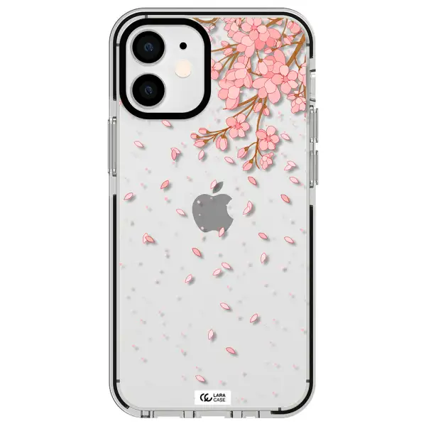 Sakura Fall Apple iPhone 12 mini impact black border Case
