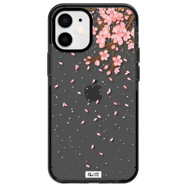 Sakura Fall Apple iPhone 12 mini impact Smoke Black Case