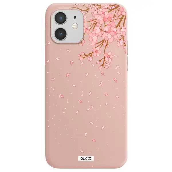 Sakura Fall Apple iPhone 12 mini Silicone pastel pink Case