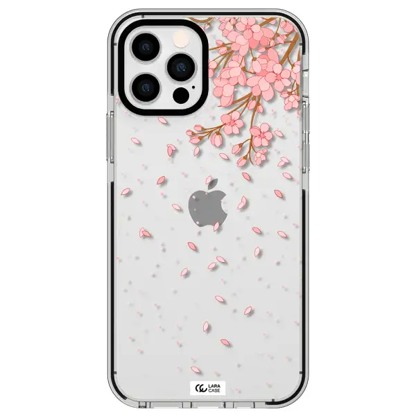 Sakura Fall Apple iPhone 12 pro impact black border Case