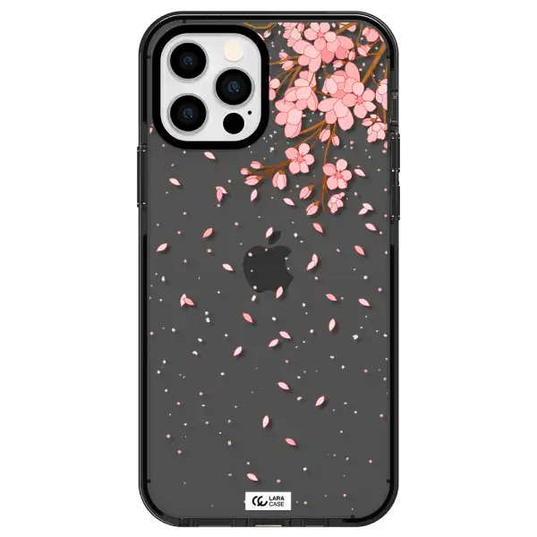 Sakura Fall Apple iPhone 12 pro impact Smoke Black Case