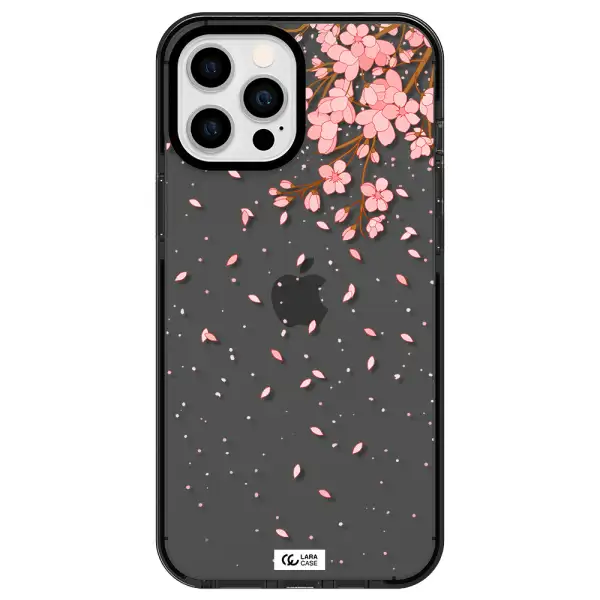 Sakura Fall Apple iPhone 12 pro max impact Smoke Black Case