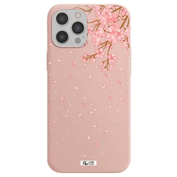 Sakura Fall Apple iPhone 12 pro max Silicone pastel pink Case