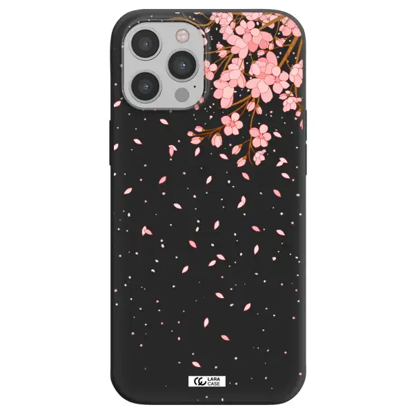 Sakura Fall Apple iPhone 12 pro Silicone black Case