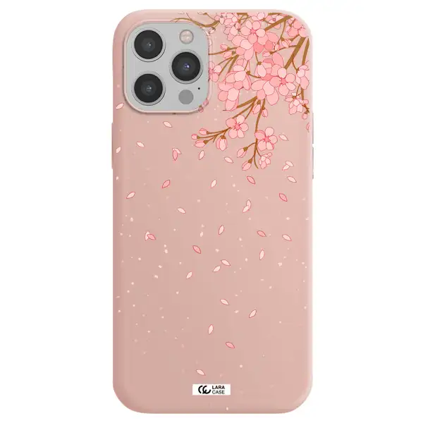 Sakura Fall Apple iPhone 12 pro Silicone pastel pink Case