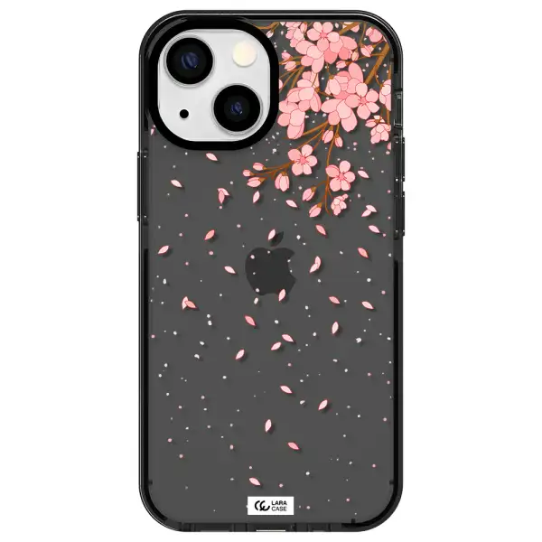 Sakura Fall Apple iPhone 13 mini impact Smoke Black Case