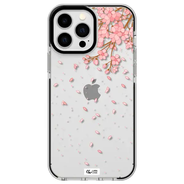 Sakura Fall Apple iPhone 13 Pro Max impact black border Case