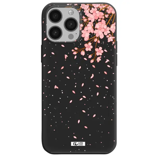 Sakura Fall Apple iPhone 13 Pro Silicone black Case