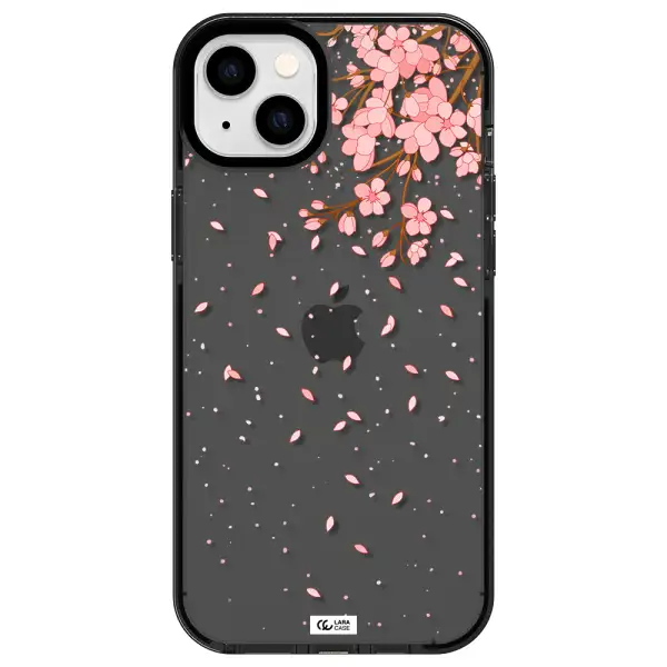 Sakura Fall Apple iPhone 14 plus impact Smoke Black Case