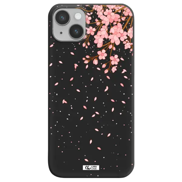Sakura Fall Apple iPhone 14 plus Silicone black Case