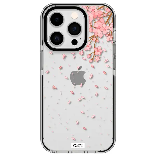 Sakura Fall Apple iPhone 14 pro impact black border Case