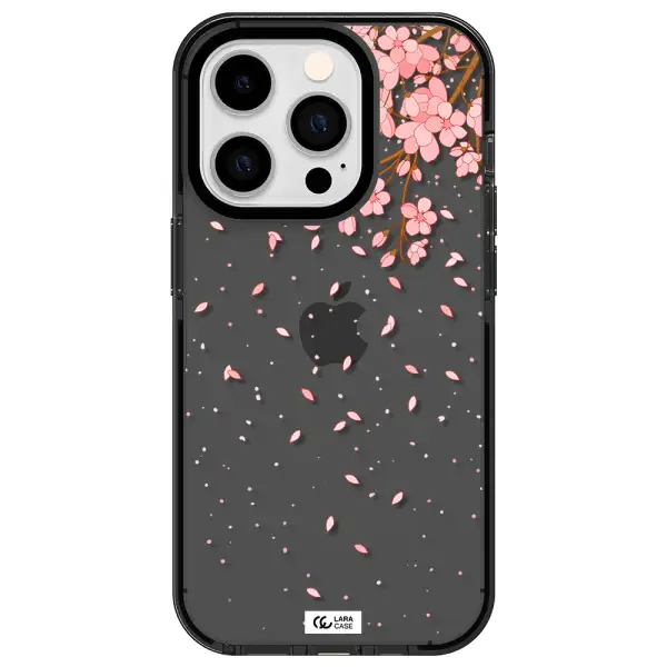 Sakura Fall Apple iPhone 14 pro impact Smoke Black Case
