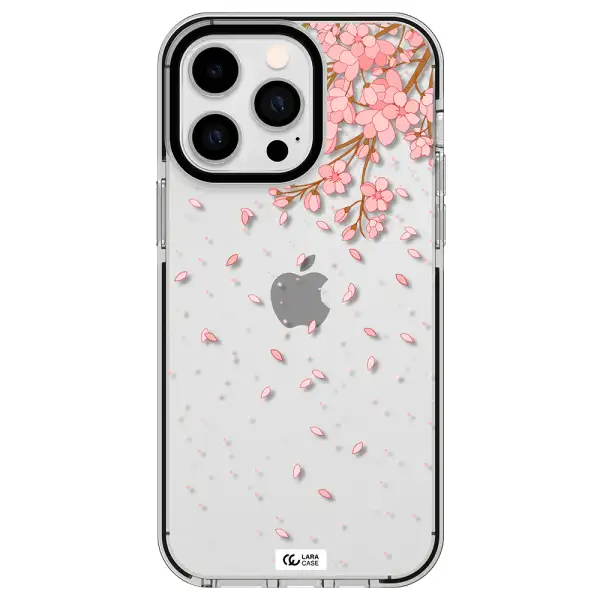 Sakura Fall Apple iPhone 14 pro max impact black border Case