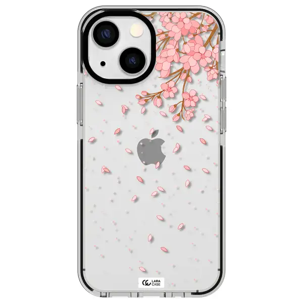 Sakura Fall Apple iPhone 15 Plus impact black border Case