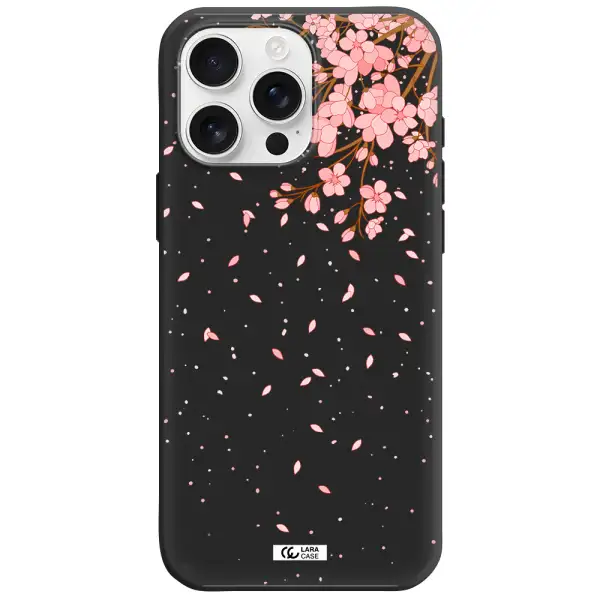 Sakura Fall Apple Iphone 16 Pro Max Silicone Black Case