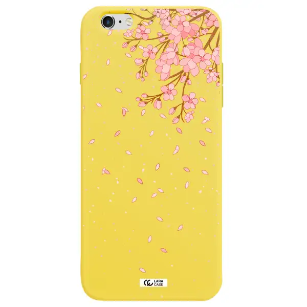 Sakura Fall Apple iPhone 6 s plus Silicone canary yellow Case