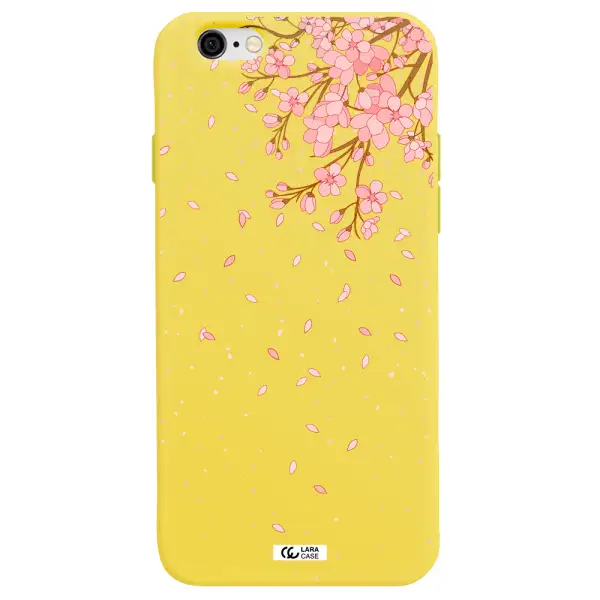 Sakura Fall Apple iPhone 6 Silicone canary yellow Case