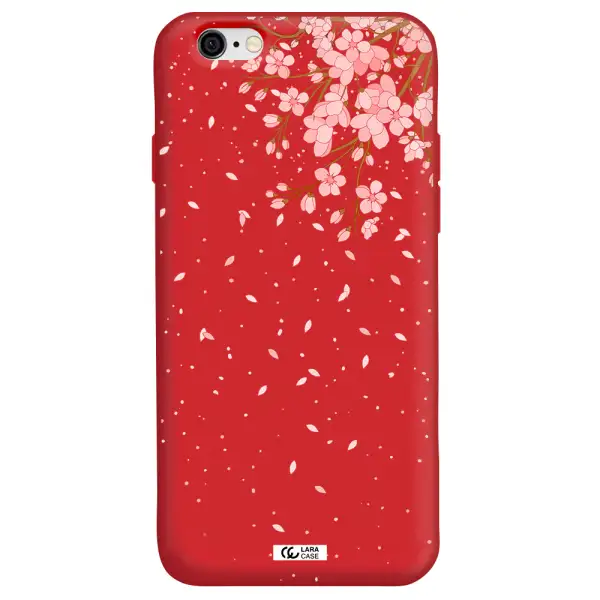 Sakura Fall Apple iPhone 6 Silicone Imperial Red Case