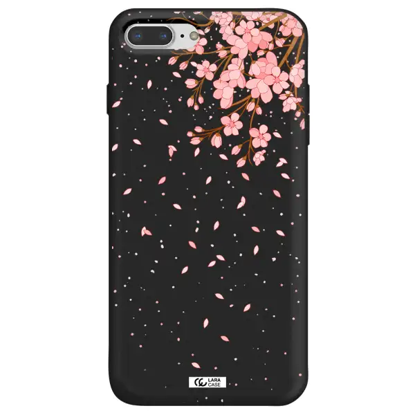 Sakura Fall Apple iPhone 7 plus Silicone black Case