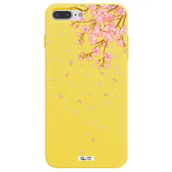 Sakura Fall Apple iPhone 7 plus Silicone canary yellow Case